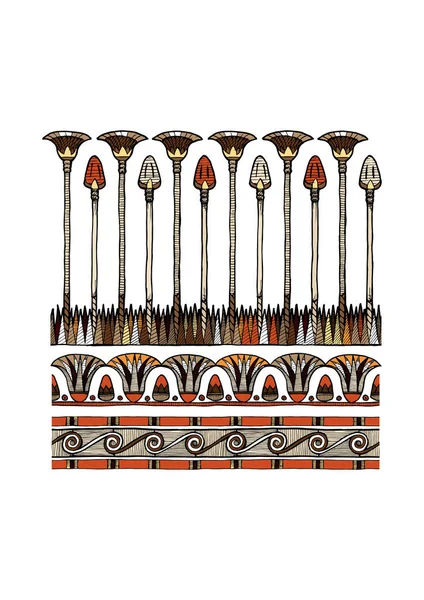 Reihe ägyptischer Ornamente — Stockvektor