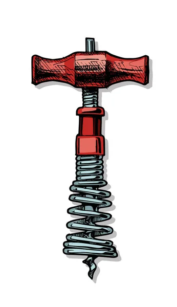 Illustratie voor voorjaar corkscrew — Stockvector