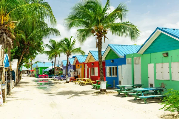 Maisons Colorées Sur Île Tropicale Barbade Dans Les Caraïbes — Photo