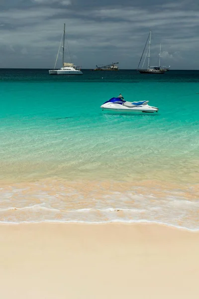 Jet Ski Playa Tropical Barbados Caribe — Foto de Stock