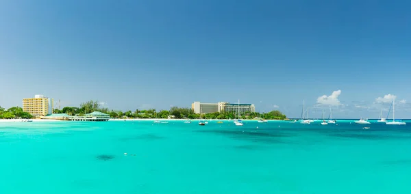 Panorama Della Spiaggia Tropicale Brownes Georgetown Barbados Caraibi — Foto Stock