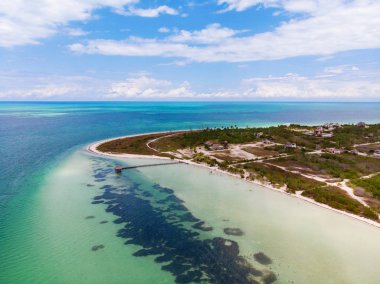 Isla Holbox adasında Punta Cocos havadan görünümü, Meksika
