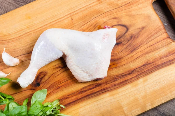 Raw Chicken Maryland Chopping Board Herbs — Stock Photo, Image