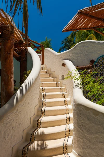 Traditionelle Schritte Einer Stilvollen Mexikanischen Villa Quintana Roo — Stockfoto