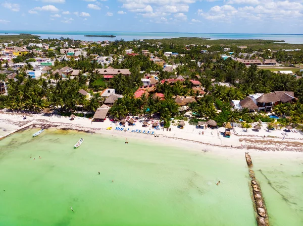 Vista Aerea Della Soleggiata Isla Holbox Quintana Roo Messico — Foto Stock