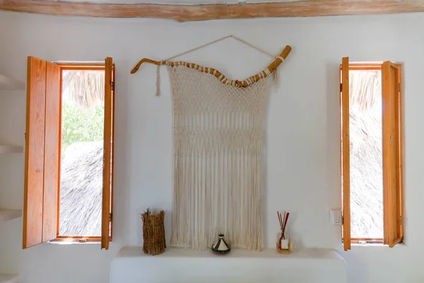 Macrame Wall Stylish Mexican Home — Stock Photo, Image