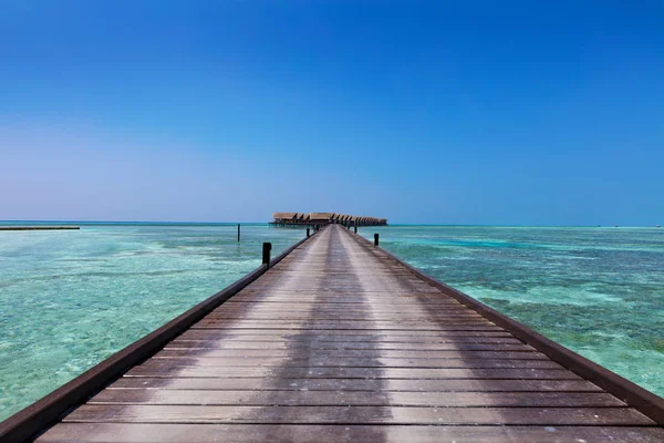 Paseo Hacia Villas Flotantes Las Maldivas —  Fotos de Stock