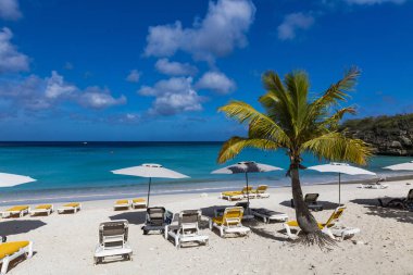 Tropikal Curacao Adası 'ndaki bozulmamış Grote Knip Plajı