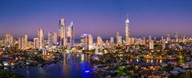 Altın Sahil görünüm Surfers Paradise panoramik günbatımı görünümü