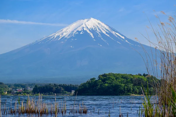Famoso Monte Fuji Vista Cielo Azul Claro Desde Lago Kawaguchiko — Foto de Stock