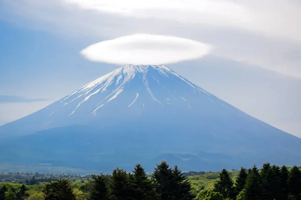 Monte Fuji Vista Com Nuvem Topo Seu Pico Fuji Shibazakura — Fotografia de Stock