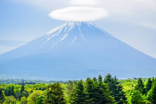 Vista Del Monte Fuji Con Nube Cima Pico Fuji Shibazakura — Foto de Stock