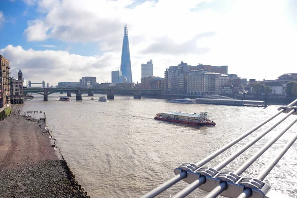 Beau Paysage Vue Sur Londres Bord Tamise Depuis Millennium Bridge — Photo