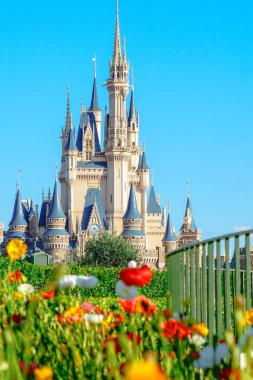 Güzel Cinderella Castle, Tokyo Disney Resort Urayasu, Chiba ili, Tokyo, Japonya Tokyo Disneyland simgesi