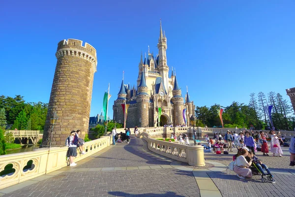 Beautiful Cinderella Castle Het Pictogram Van Tokyo Disneyland Tokyo Disney — Stockfoto