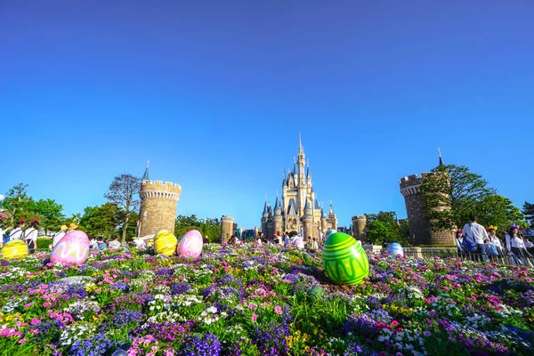 Hermoso Castillo Cenicienta Icono Tokyo Disneyland Tokyo Disney Resort Urayasu —  Fotos de Stock