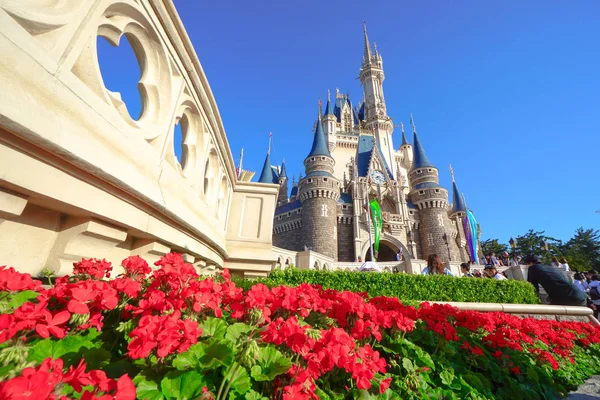 Beautiful Cinderella Castle Het Pictogram Van Tokyo Disneyland Tokyo Disney — Stockfoto