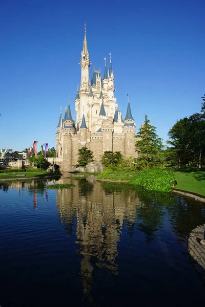 Gyönyörű Cinderella Vár Ikon Tokyo Disneyland Ban Tokió Disney Resort — Stock Fotó