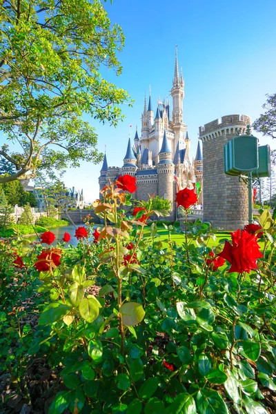 Gyönyörű Cinderella Vár Ikon Tokyo Disneyland Ban Tokió Disney Resort — Stock Fotó