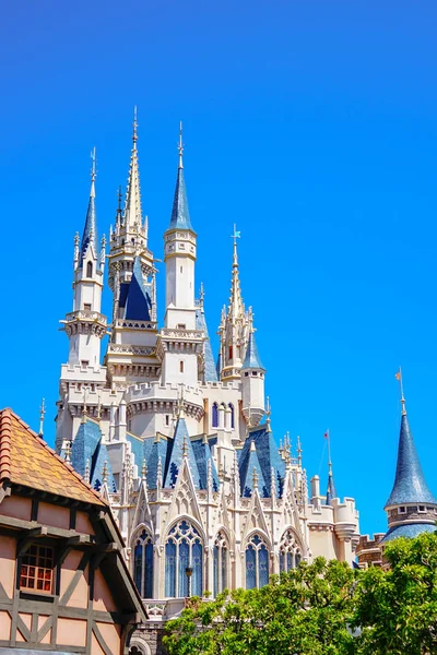 Beautiful Cinderella Castle Icon Tokyo Disneyland Tokyo Disney Resort Urayasu — Stock Photo, Image