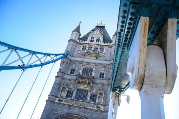 Tower Bridge Célèbre Symbole Emblématique Londres Traverse Tamise Près Tour — Photo