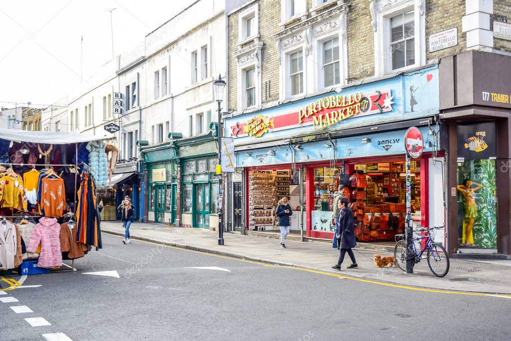 Portobello Road Market Famous Street Notting Hill District Royal