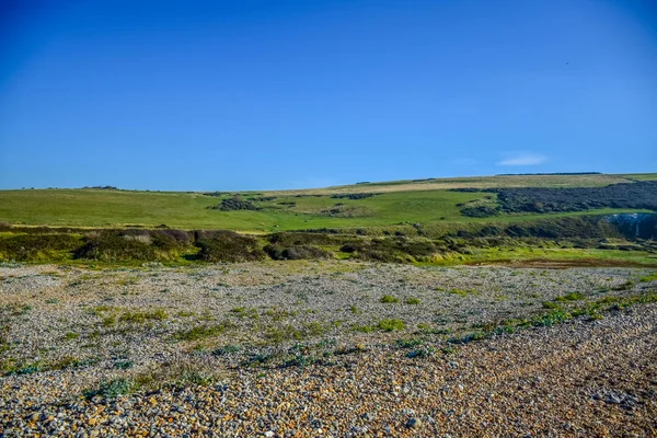 Platteland Landschap Weg Naar Zeven Zusters Wit Krijt Cliff Nationaal — Stockfoto