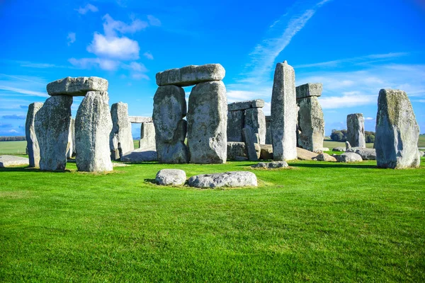 Ландшафтный Вид Стоунхендж Доисторический Каменный Памятник Солсбери Уилтшир Англия Великобритания — стоковое фото