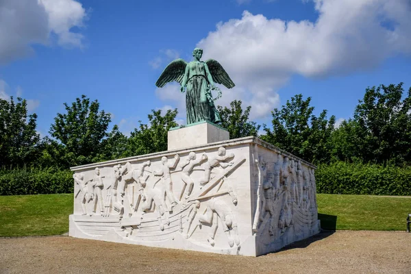 The sculpture of Sfartsmonumentet, a maritime monument to the Danish Merchant Navy Seamen who lost their lives at sea during World War One, Copenhagen, Denmark