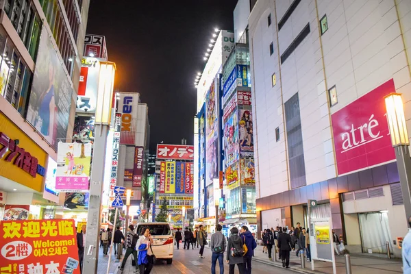 Τουρίστες Απολαμβάνουν Χρόνο Τους Στην Akihabara Περίφημο Ψυχαγωγία Otaku Πολιτιστικό — Φωτογραφία Αρχείου