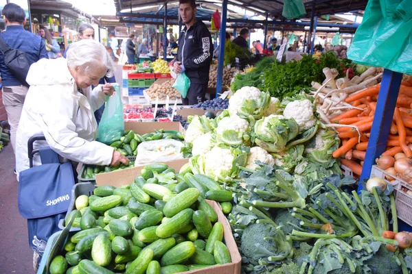 Pueblo Polaco Local Compras Mercado Stary Kleparz Una Tradición Más — Foto de Stock