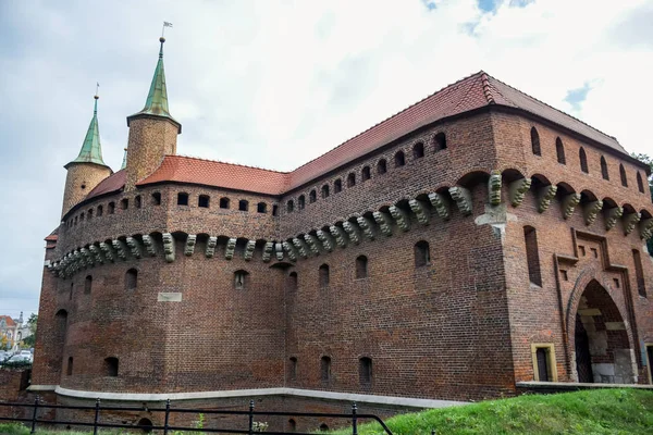 Krakowski Barbican Historyczna Brama Obronna Prowadząca Stare Miasto Krakowie — Zdjęcie stockowe