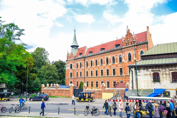 Krakow Caddesi Ndeki Turistler Arka Planda Archdiocesal Museum Polonya — Stok fotoğraf