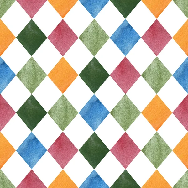 Colorful Seamless geometric tile pattern isolated on white