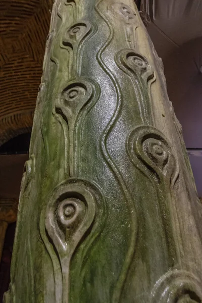 Columna Del Ojo Gallina Dentro Cisterna Basílica Una Cisterna Bizantina — Foto de Stock