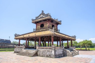 Küçük Çin stili pavillon İmparatorluk muhafaza, Hu, Merkez Vietnam Viet Nam - Asya bir Unesco Dünya Mirası sit alanı Park