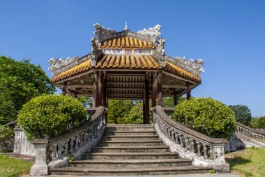 Küçük Çin stili pavillon İmparatorluk muhafaza, Hu, Merkez Vietnam Viet Nam - Asya bir Unesco Dünya Mirası sit alanı Park