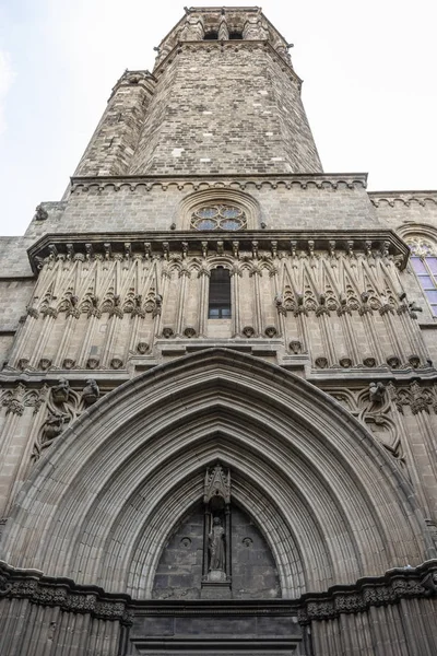 Fachada Una Iglesia Medieval Calle Carrer Dels Comtes Barrio Gótico — Foto de Stock