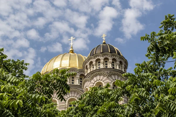 Navity Kristovy ortodoxní katedrály v Rize, Lotyšsko — Stock fotografie