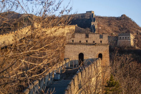 Восход солнца у Великой стены в Мутьянью - Китай — стоковое фото