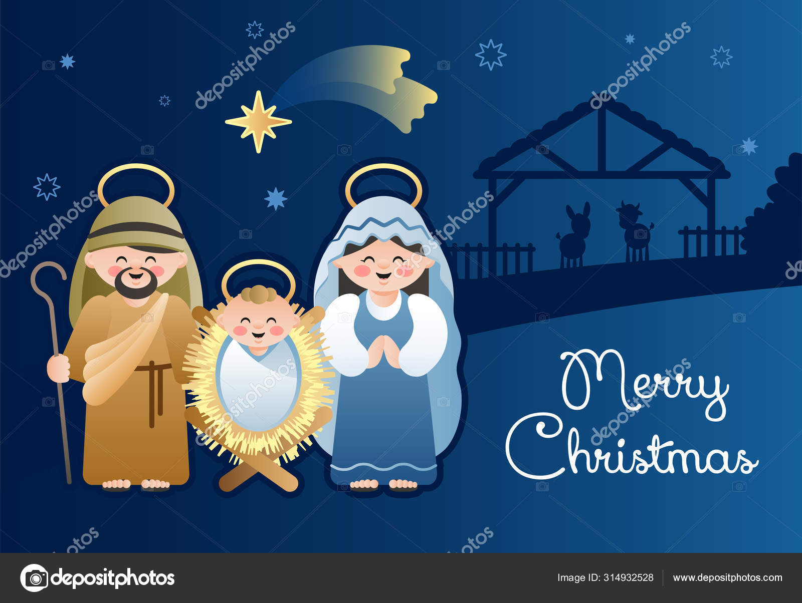 Featured image of post Cartoon Cute Nativity Scene The holy family the angels the magi the ox and the donkey and an assortment of shepherds villagers servants and others
