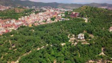Ünlü Park Guell Barselona dan havadan görünümü