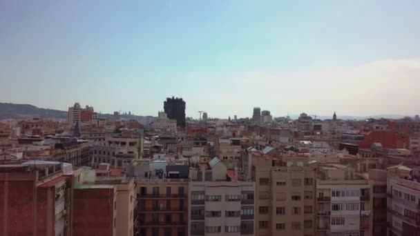 Aerial view over Barcelona, Spain. — Stock Video
