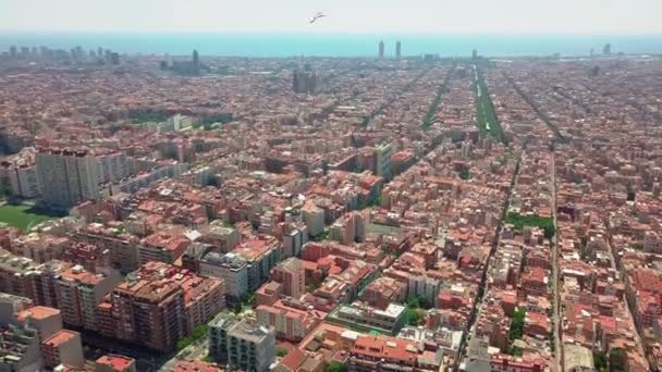 Barcelona Spainaerial kilátás nyílik Barcelona — Stock videók