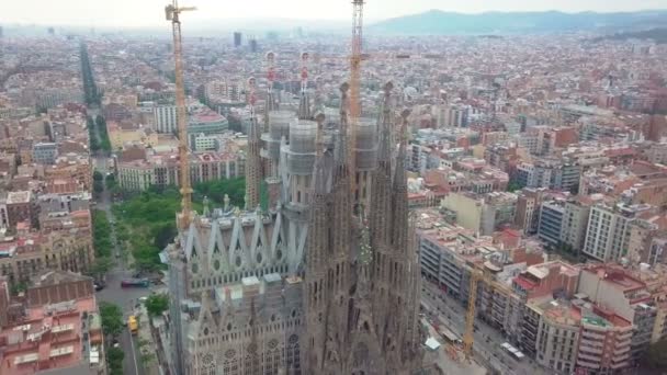 Barcelona. Kostel Sagrada Familia — Stock video