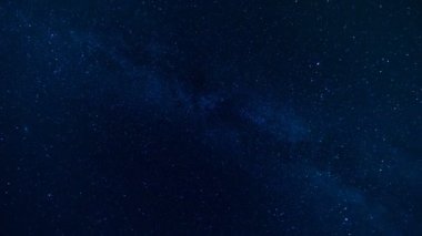 Yıldız zaman atlamalı, gece gökyüzünde hareket Samanyolu