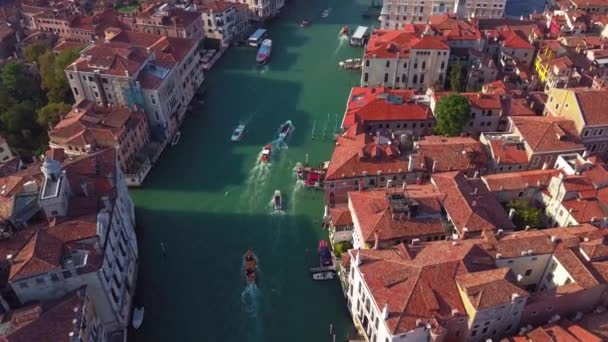 Flygfoto över Venedig och dess Grand canal — Stockvideo