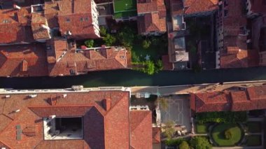 Venedik ve onun büyük kanal havadan görünümü