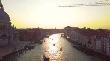 Venedik Cityscape havadan görünümü Grand Canal San Marco Çan Kulesi Mark Square İtalya