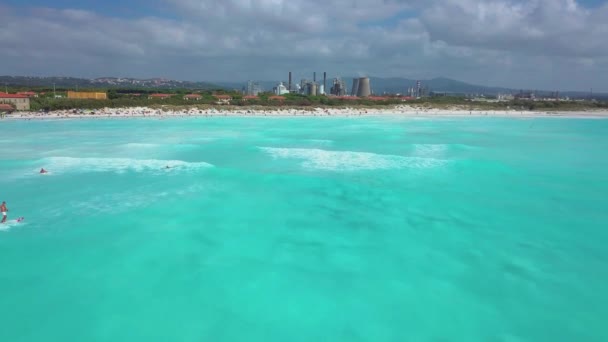 Maldivas panorama de la playa en Italia con planta. Vídeo aéreo — Vídeos de Stock